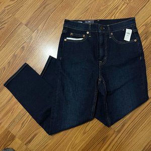 GAP High Rise Vintage Slim Jeans 27 4S Short Dark Blue Rinsed